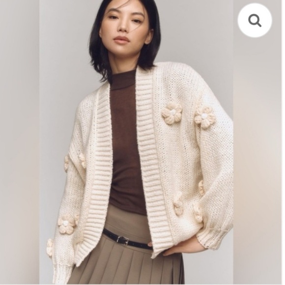 Anthropologie The Susannah 3D Flower Cardigan Sweater - Picture 3 of 8